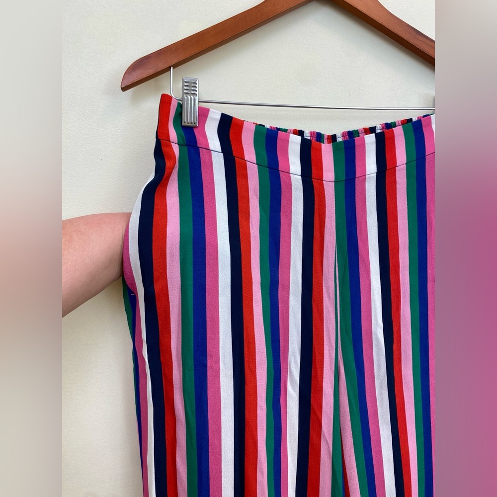 Boden Rainbow Stripe Wide Leg Pull-on Pants Size US 10R - Picture 7 of 11